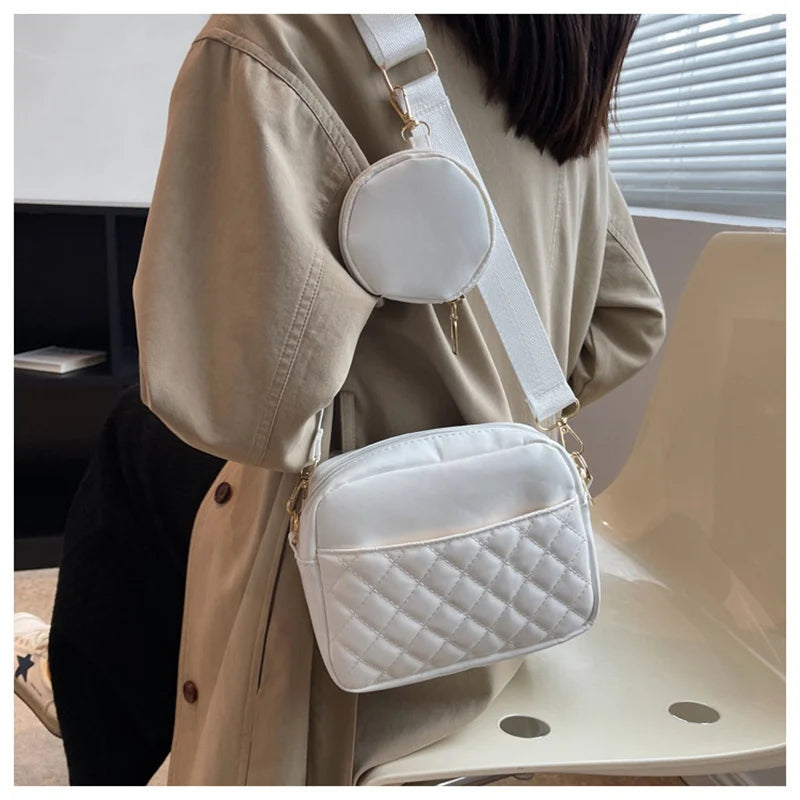 Vintage Plaid Flap Shoulder Bag for Women Crossbody Messenger Handbags