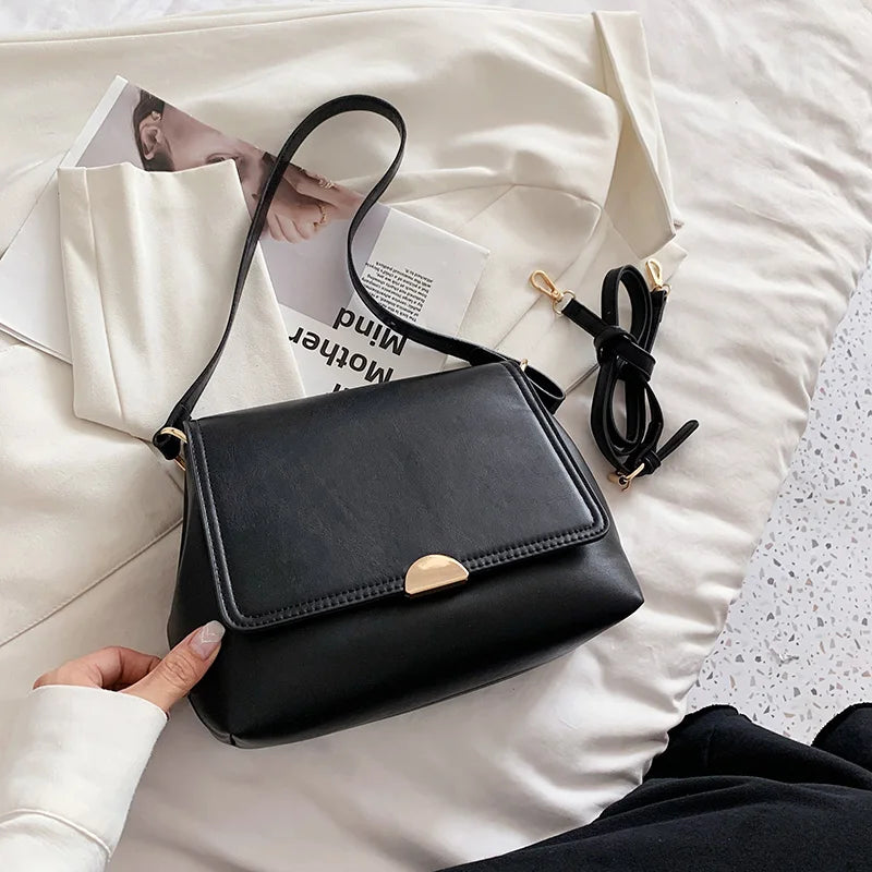 Flap Shoulder Bags for Women Casual Crossbody Bags Leather Handbag