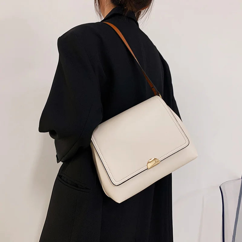 Flap Shoulder Bags for Women Casual Crossbody Bags Leather Handbag