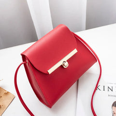 Flap Shoulder PU Leather Bags Women Girls Mini Messenger Chest Bag