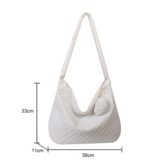 Nylon Quilted Crossbody Bag Large Capacity with Small Purse