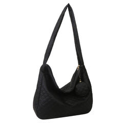 Nylon Quilted Messenger Bag Rhombic Large Capacity with Small Purse for Ladies