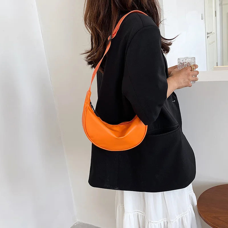 Hobos Bag PU Leather Women's Handbag Crossbody Bag Zipper Clutch Sac Femme