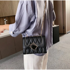 Rhombus Shoulder Bag Geometric Lock Chain Messenger Bag