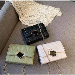 Rhombus Shoulder Bag Geometric Lock Chain Messenger Bag