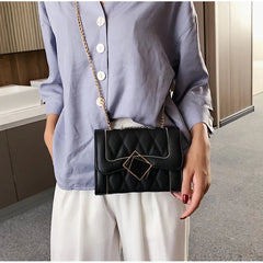 Rhombus Shoulder Bag Geometric Lock Chain Messenger Bag