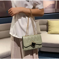 Rhombus Shoulder Bag Geometric Lock Chain Messenger Bag