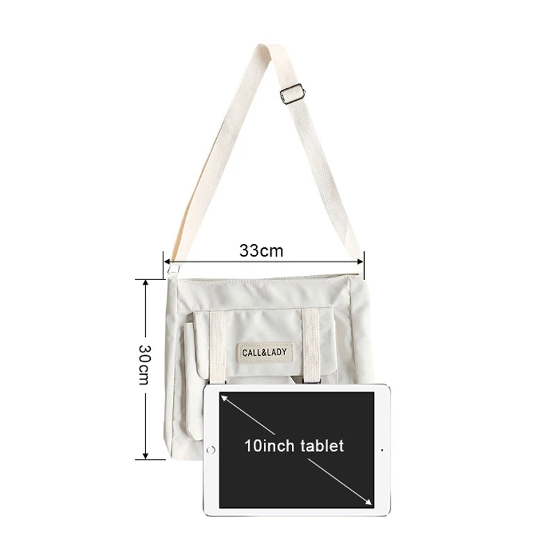 Japanese Messenger Bag Student Nylon Waterproof Canvas Bag Crossbody Bags