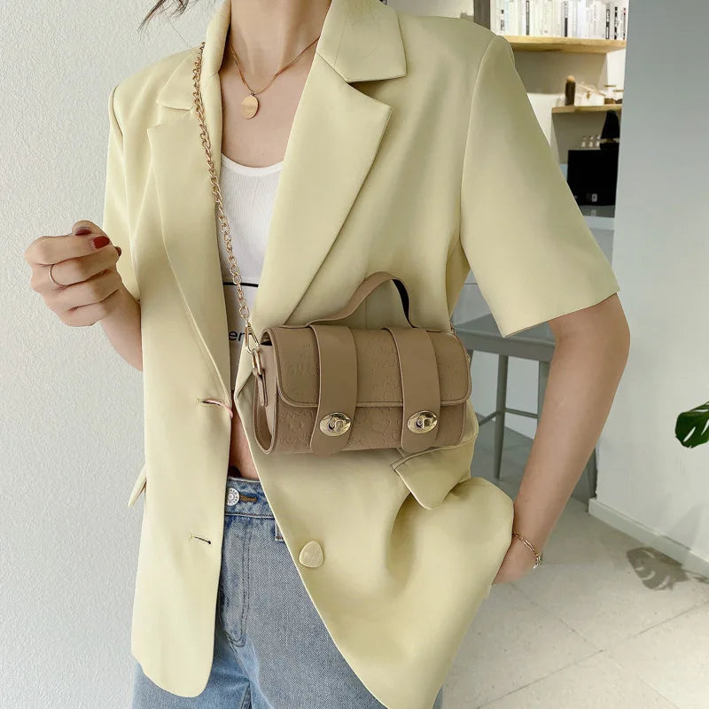 Small Square Women PU Leather Handbags Shoulder Bag Summer Female Candy Mess