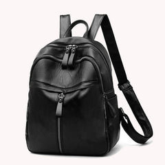 Women's Lightweight Travel Backpack Large Capacity PU Leather Rucksack