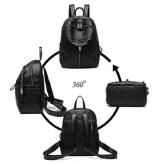 Women's Large Capacity PU Leather Backpack for Travel and Shopping