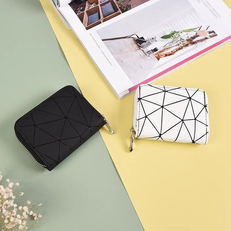 Women's Leather Diamond Wallet with Wrist Strap