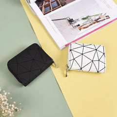 Women's Leather Diamond Wallet with Wrist Strap