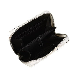 Women's Leather Diamond Wallet with Wrist Strap