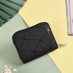 Women's Leather Diamond Wallet with Wrist Strap