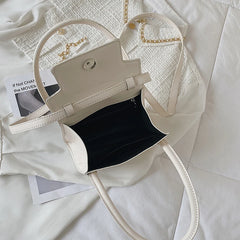Macaron Clutch Purse Women Handbag Square Flap Top Handle Crossbody Bag