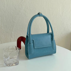 Macaron Women Clutch Pu Leather Shoulder Bag Top Handle Crossbody Bag