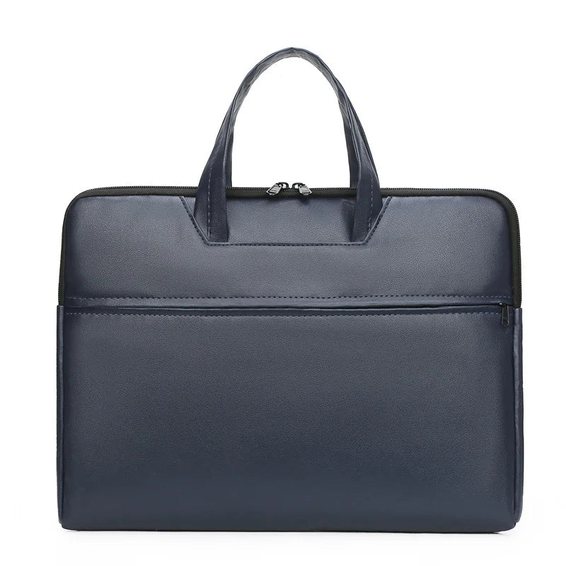 Men's Business Laptop Bag PU Leather Briefcase 15.6 inch Shoulder Handbag
