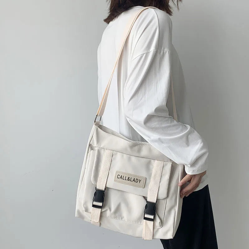 Waterproof Nylon Messenger Bag Women Crossbody Purse