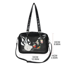 PU Messenger Bag Transparent Shoulder Bag with Zipper Crossbody