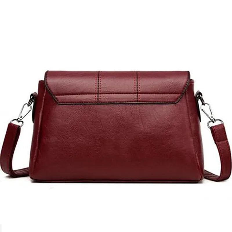 Women Flap Lock Handbags Small Shoulder PU Leather Crossbody Bags