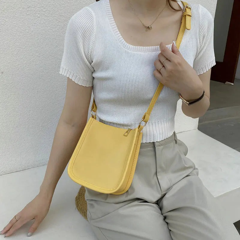 Mini Bucket Bag Summer Female Handbags Pu Leather Casual Shoulder Bag