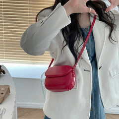 Women's Mini Crossbody Bag High PU Oil Wax Leather Shoulder Messenger Handbag