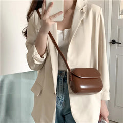 Women's Mini Crossbody Bag High PU Oil Wax Leather Shoulder Messenger Handbag