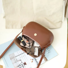 Women's Mini Crossbody Bag High PU Oil Wax Leather Shoulder Messenger Handbag