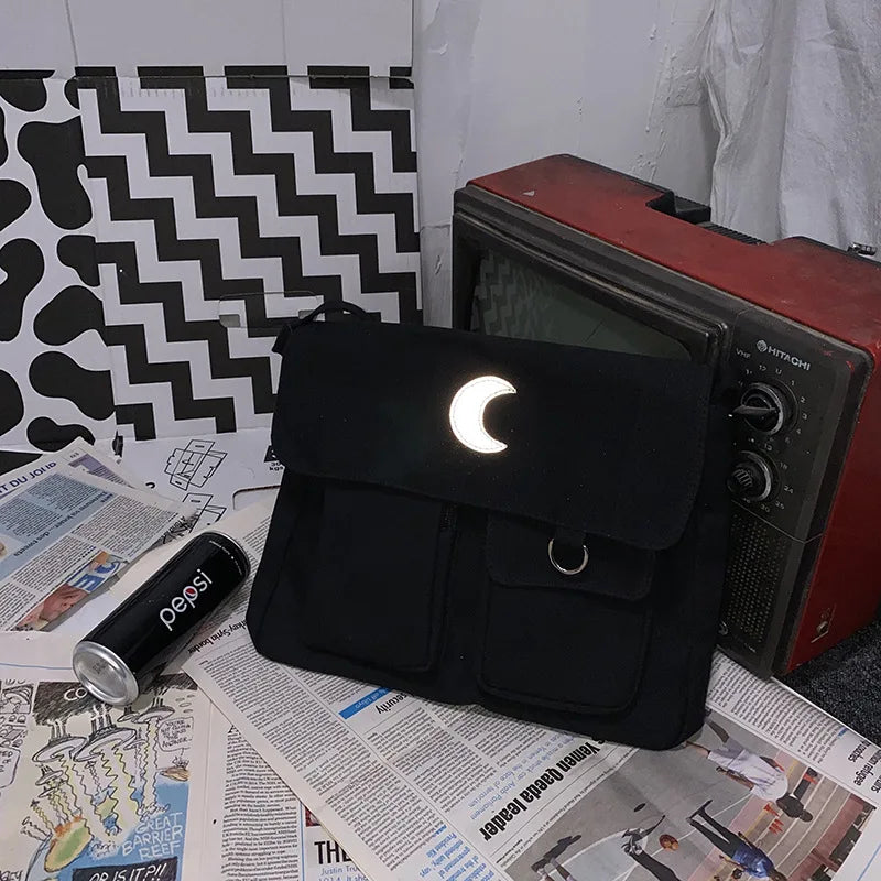 Moon Large Capacity Messenger Handbags Casual Ulzzang Women's Shoulder Bags