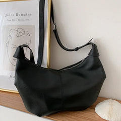 Moon Shape PU Leather Women's Shoulder Bag Handbag Female Shopper Tote Bags