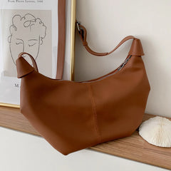 Moon Shape PU Leather Women's Shoulder Bag Handbag Female Shopper Tote Bags