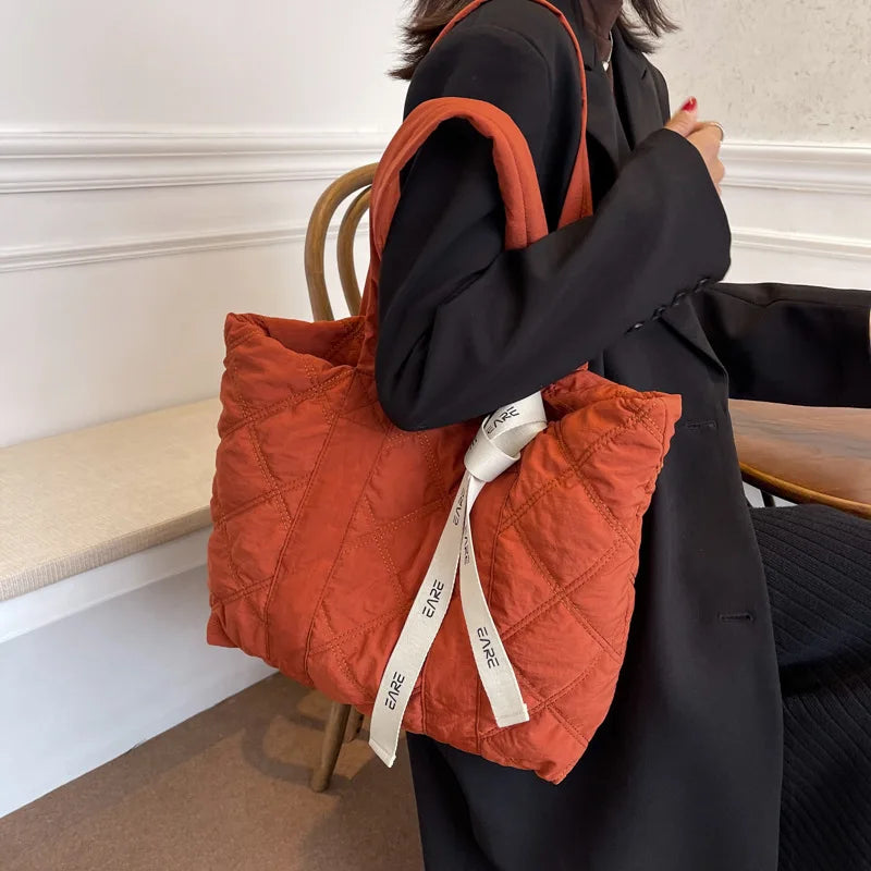 Nylon Women Totes Shoulder Bags Large Capacity Crossbody Bag Solid Handbags