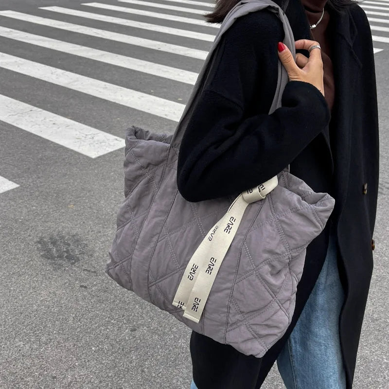 Nylon Women Totes Shoulder Bags Large Capacity Crossbody Bag Solid Handbags