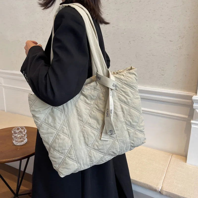 Nylon Women Totes Shoulder Bags Large Capacity Crossbody Bag Solid Handbags
