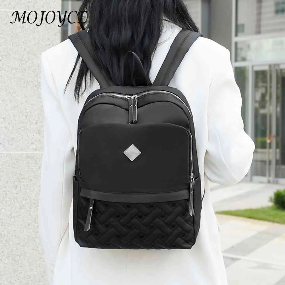 Oxford College Backpack Solid Casual Students Daypack Zipper