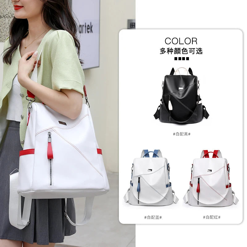 Women's PU Leather Backpack - Waterproof Travel Rucksack