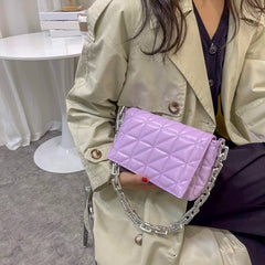 Checker Shoulder Bags Small Solid Subaxillary Bags for Women