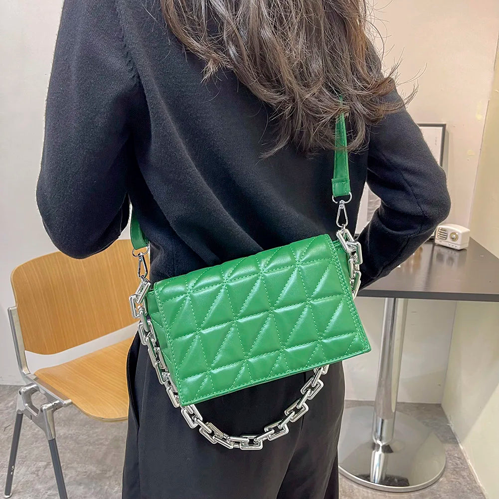 Checker Shoulder Bags Small Solid Subaxillary Bags for Women