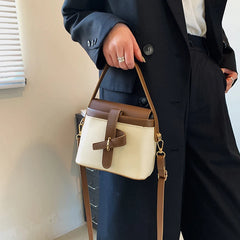 Retro Panelled Women Handbag High Shoulder Bags Crossbody Purse Feminina