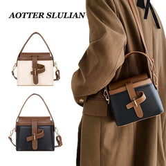 Retro Panelled Women Handbag High Shoulder Bags Crossbody Purse Feminina