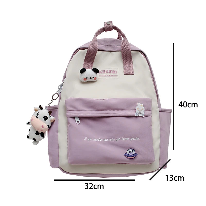Nylon Women Rucksack Travel Backpack School Bag for Teenager Girls