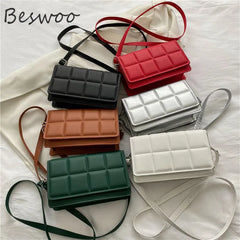 Plaid Women's Bag Vintage Crossbody Square Purses Shoulder Bag