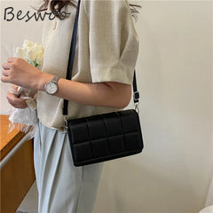 Plaid Women's Bag Vintage Crossbody Square Purses Shoulder Bag