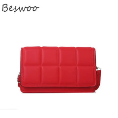 Plaid Women's Bag Vintage Crossbody Square Purses Shoulder Bag