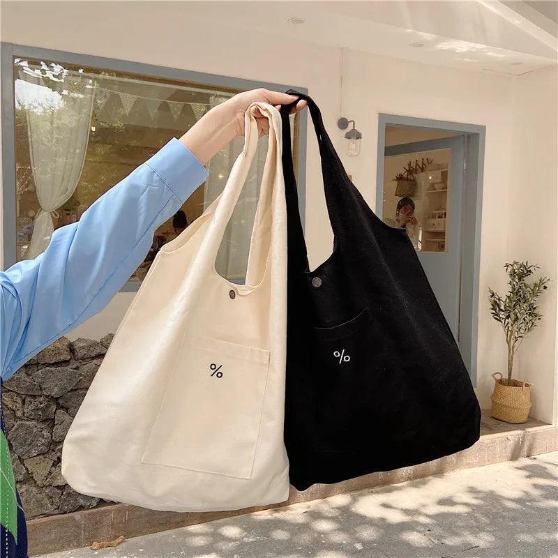 Large Capacity Eco Canvas Shoulder Bag for Women