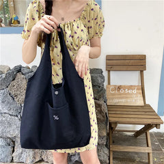 Large Capacity Eco Canvas Shoulder Bag for Women