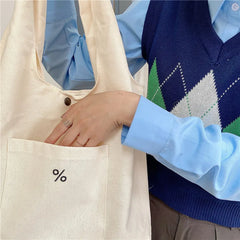 Large Capacity Eco Canvas Shoulder Bag for Women