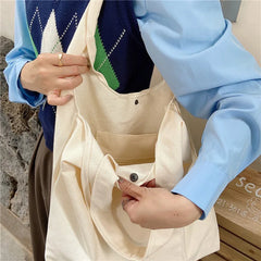 Large Capacity Eco Canvas Shoulder Bag for Women