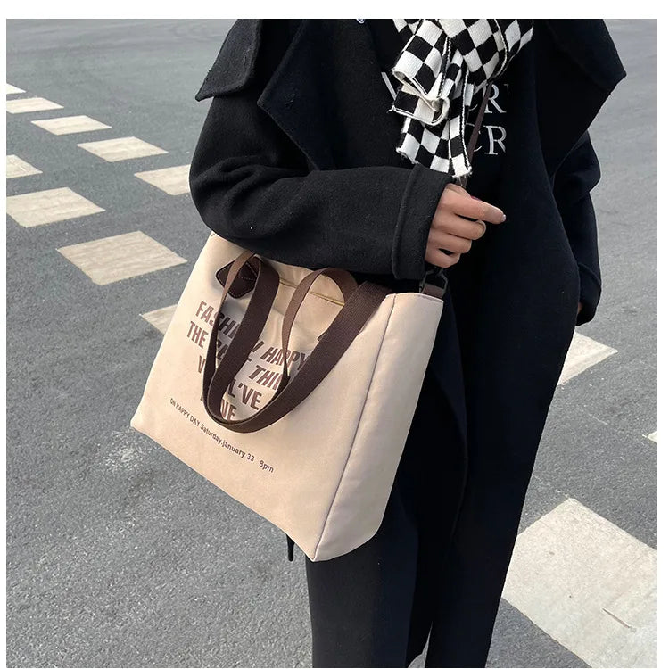 Ladies Canvas Tote Bag Beach Shopping Large Shoulder Bags